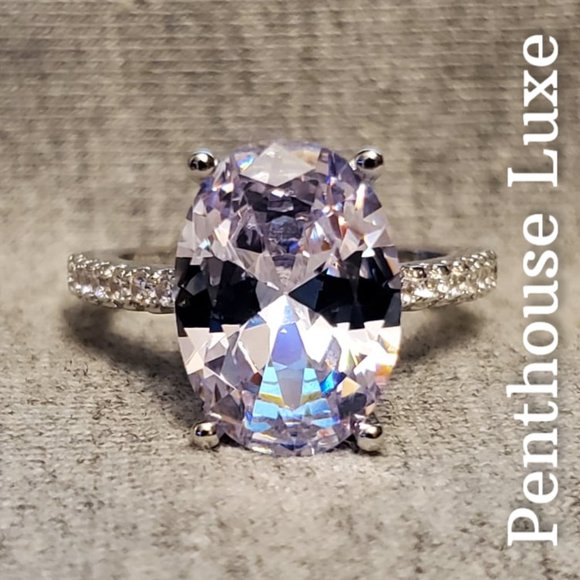 Penthouse Luxe Jewelry - Oval Cut Sterling Silver Ring